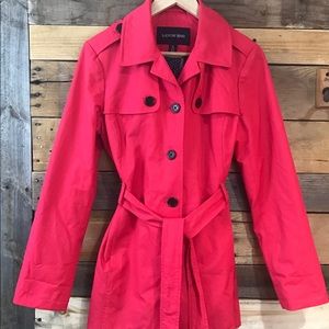Land's End parka belted lined trench sz S 6-8 EUC